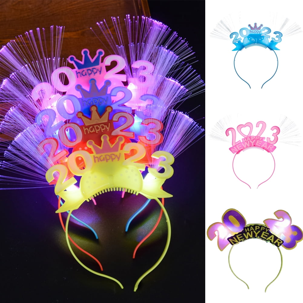 Leaveforme 2023 Party Favors LED Headband Crown Glow Party Supplies