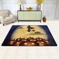 thumbnail image 2 of Dreamtimes Happy Halloween Pumpkins Area Rug 72x48in Full Moon Witch Non-Slip Floor Carpet Comfort Floor Mats Decor for Indoor Living Dining Room and Bedroom Area, 2 of 7