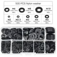 thumbnail image 6 of 500PCS Nylon Flat Washers Thick Flat Sealing Black Plastic Washers Form M2-M10, 6 of 9