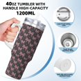 thumbnail image 3 of Daiia pink bow Printed 40 oz Tumbler with Handle,Ice Bully Insulated Tumbler 2 in 1 Lid Insulated Water Bottle Stainless Steel Travel Coffee Mug, 3 of 8