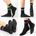 thumbnail image 4 of ZENFLEX Pilates Socks for Women with Non Slip Grippers, Yoga Crew Socks for Barre Hospital Sticky Slipper Socks 4 Pairs, 4 of 6