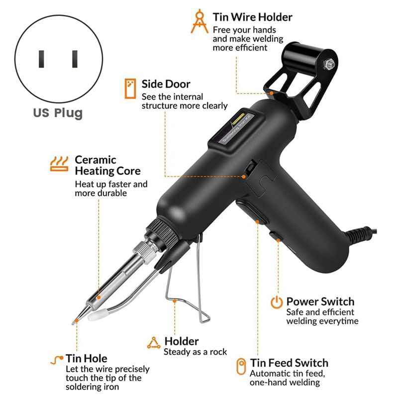 Soldering Iron Kit, 80W 110V Automatic Soldering Tool, Fast Heating Soldering, Suitable for Repair and DIY US Plug