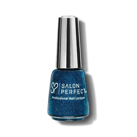 Salon Perfect Flash Nail Polish, 375 Make It Flashy, Blue Glitter, 0.5 fl oz