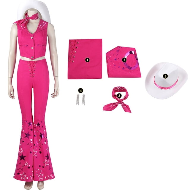 Barbie Movie Fantasy mujer y niña, disfraz de Cosplay, Top rosa, pantalones, uniforme, Halloween, fiesta de carnaval, disfraz, moda, 2023