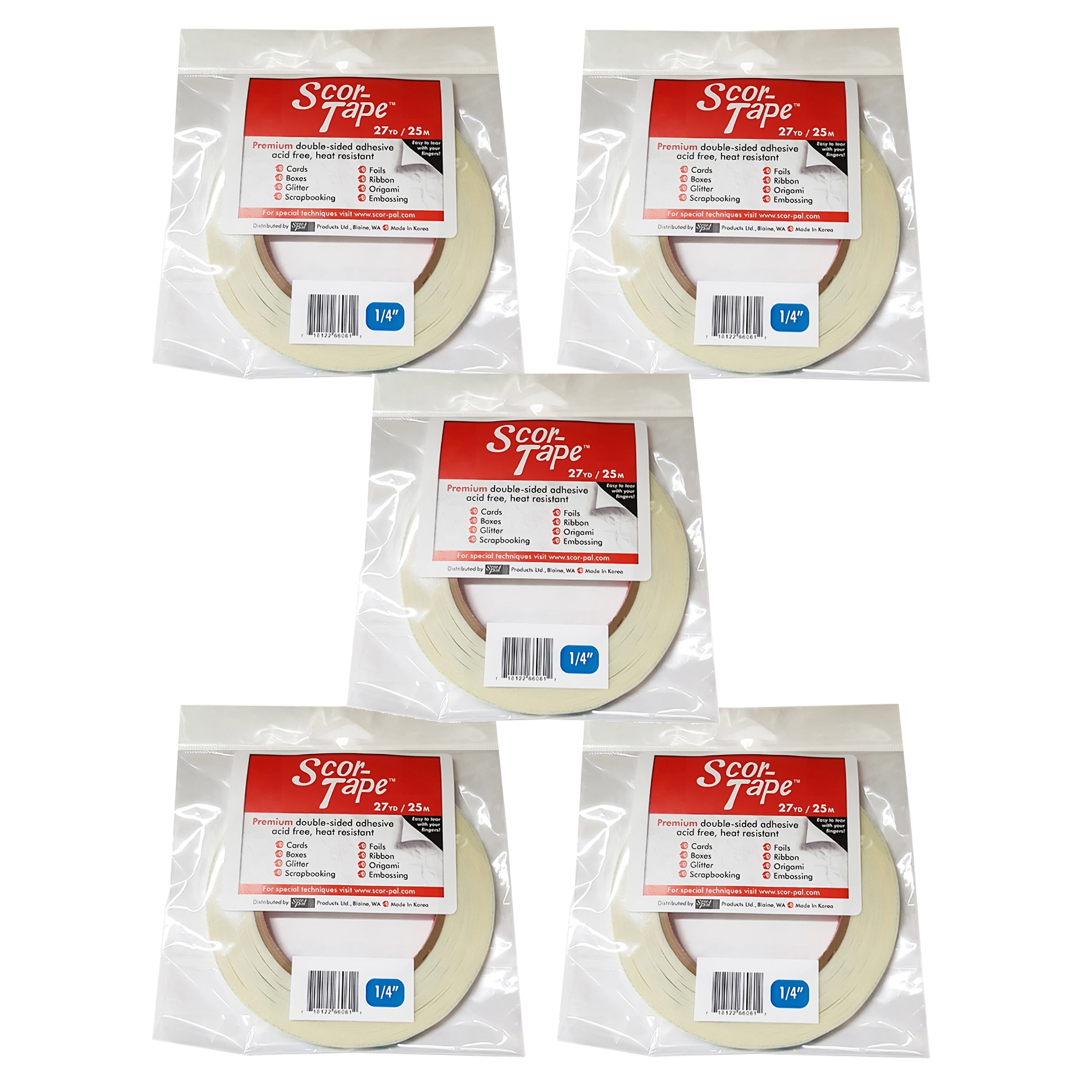 Scor-Tape 1/4" X 27yds (5 Rolls)