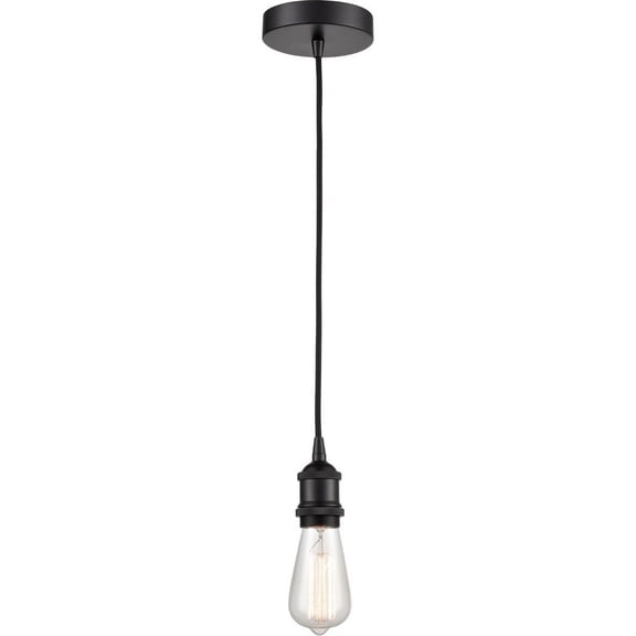 616-1P-BK Innovations Lighting Edison-1 Light Mini Pendant in Contemporay Style-2.5 Inches Wide by 8.75 Inches High-Matte Black Finish    -Traditional