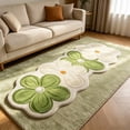 thumbnail image 5 of JWZZYD Scalloped Floral Plush Bathroom Runner Rug, 63"x19.68" Soft Absorbent Non Slip Floor Mat, Washable Flower Pattern Carpet for Bathroom, Bedroom, Entryway & Home Flooring Decor(Green, 1 Pack), 5 of 7