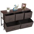 thumbnail image 2 of ZENY 5 Drawer Fabric Dresser Chests Wide Storage Tower Organizer Bin, Brown, 2 of 9