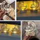 thumbnail image 2 of 3pcs Ramadan Lantern LED Wooden Moon Star Light Decoration Ramadan Eid Home Decor Ramadan Decoration, 2 of 5