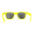 thumbnail image 2 of Matte Frost Neon Iconic Hipster Horn Rim Silver Mirror Sunglasses Yellow, 2 of 4