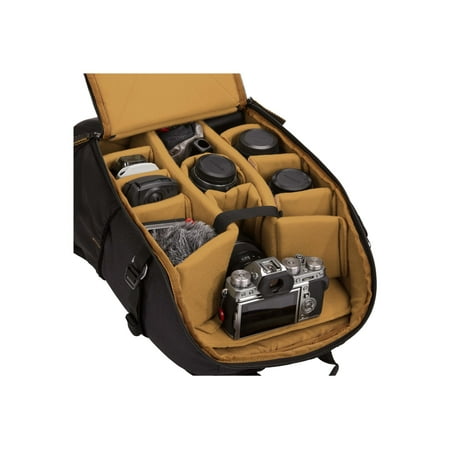 Case Logic - Viso Slim DSLR/Mirrorless Camera, Drone & Lens Backpack w/ Weather Resistant EVA Base, 16" Laptop Holder & Rain Cover - Black