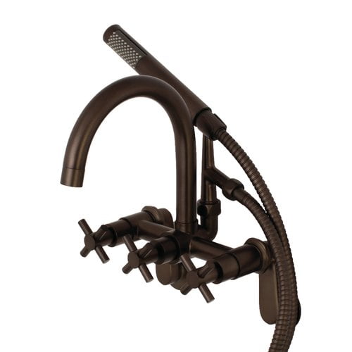 Kingston Brass Concord Triple Wall Mounted Clawfoot Tub Faucet with