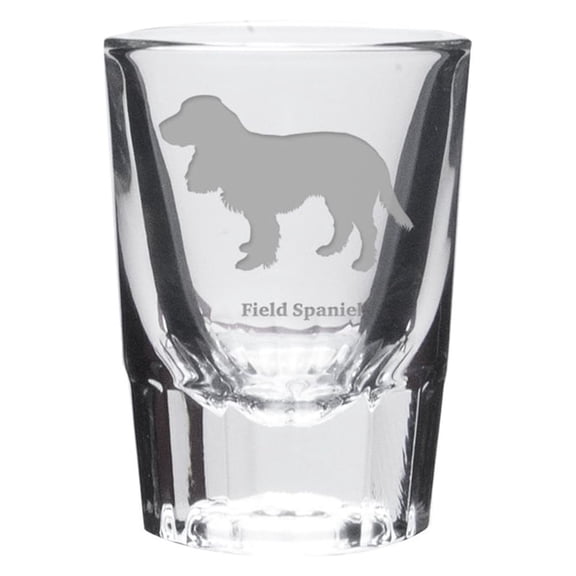 Field Spaniel Deep Etched Shot Glass