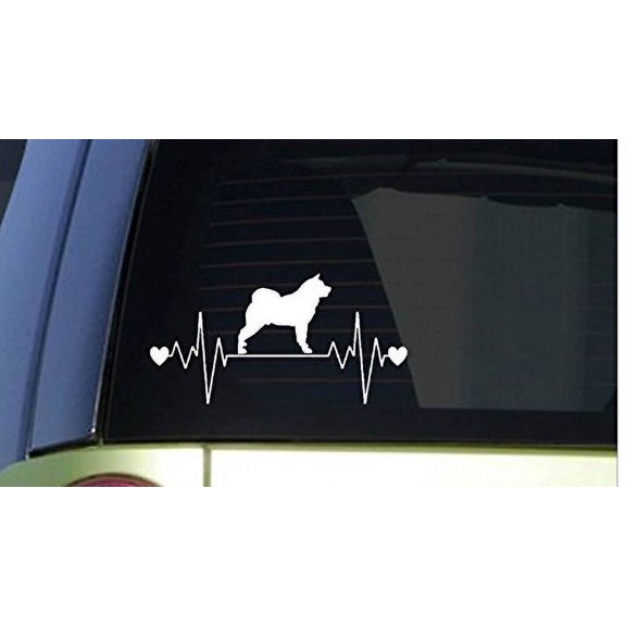 Akita heartbeat lifeline *J268* 8" wide Sticker dog decal