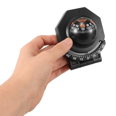 Clispeed Lensatic Compass Car Dashboard Ball Black ABS Acrylic 1Pcs