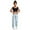style-02 Light Blue, variant on JUMEYU Kids Jeans for Girls Boot Cut Girls Baggy Jeans Streetwear Denim Cargo Pants Distressed Elastic High Waist Wide Leg Clothes Multi Pocket Size 11-12 (Light Blue,11-12 Years)