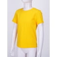 thumbnail image 4 of Yartina Kids Boys Girls Crewneck Short Sleeve Loose Casual Sports T-Shirt Athletic Running Undershirt Yellow 120, 4 of 7