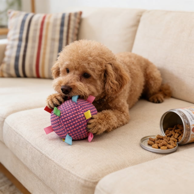 Pisexur Suministros para mascotas Peluches para mascotas Bola con sonido Colorido Interactivo Alivio del aburrimiento Pelota de juguete a prueba de mordeduras Gatos Perroperros, gatos y animales