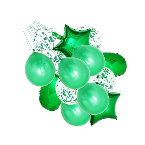 Yuarrent 14 unids/set globo de fiesta vacaciones boda fiesta de cumpleaños globos decorativos de papel de aluminio Kits de decoración para fiestas verde