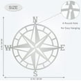 thumbnail image 4 of ESTART 11-inch Metal Nautical Compass Wall Decor, Beach Theme Hanging Art for Living Room, Bedroom, Office, or Patio (Cyan Gray), 4 of 7