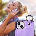 thumbnail image 5 of Dteck Case for iPhone 15 Plus,Magnetic Clasp Luxury PU Leather Card Slots Stand Durable Shockproof Case Back Wallet Flip Cover with Ring Buckle Cover,Purple, 5 of 10