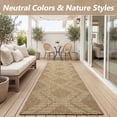 thumbnail image 5 of SIXHOME Outdoor Rugs 2'x8' Runner, Bohemian Geometry Patio Rug, Indoor Outdoor Polypropylene Weave Textured Carpet, Water-Resistant, Quick-Dry Rug for Porch, Balcony, RV, Garden, Neutral Brown, 5 of 8