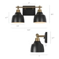 thumbnail image 3 of LNC 2-Light Black and Gold Round Modern Bathroom Vanity Lighting Fixutre,14.5"Lx8.5"Hx7"D, 3 of 16