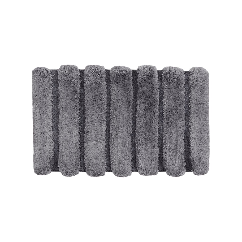 MAYEERTY Shag Bath Rug, Non Slip Bath Mat for Bathroom, 21"x34", Grey, Machine Wash