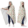 thumbnail image 2 of Wearable Blanket,Green and Red Christmas Pattern Hooded Wearable Sherpa Blanket for Adults & Teens,Winter Poncho Shawl Wrap Cape Thick Warm,60"x80", 2 of 5