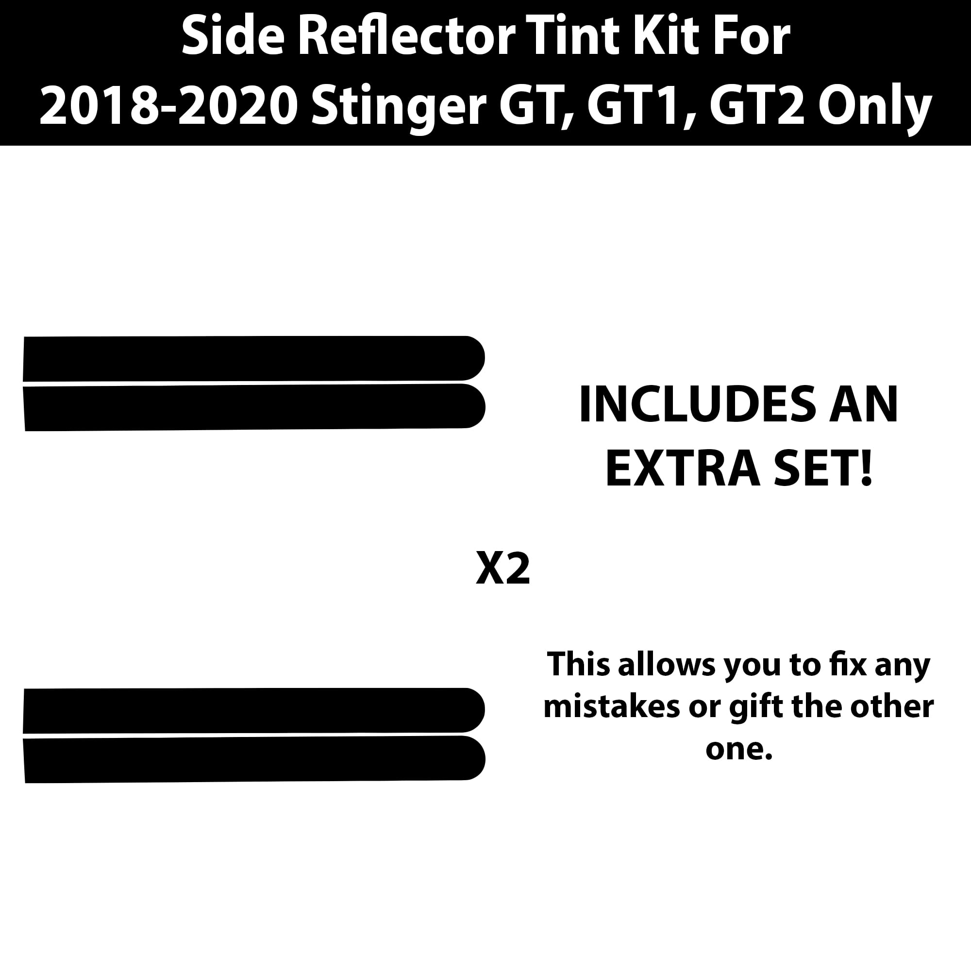ONLY Dark Bogar Tech Designs Sidemarkers Reflectors Lamp Precut Tint Kit Compatible with and Fits Kia Stinger GT 2018-2021 