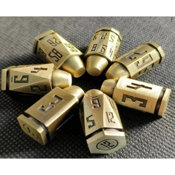 Galactic Dice Premium Dice Sets - Gold Bullet Set of 7 Dice