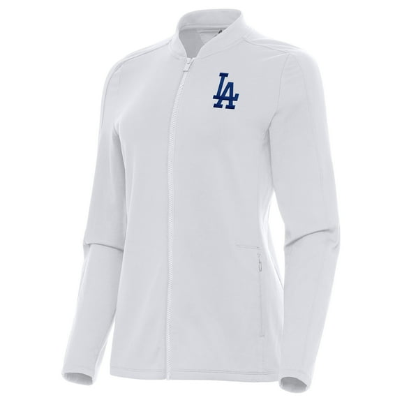 Women's Antigua White Los Angeles Dodgers Continual Full-Zip Jacket