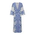 thumbnail image 4 of Soldes! Cameland Robe Cheville à Manches Longues Imprimée à Col en V pour Femmes, 4 of 6