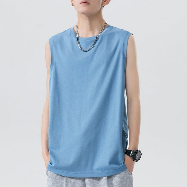 Camisetas sin mangas para hombre Camisetas sin mangas Chalecos de algodon con cuello redondo Cami MABOTO Chaleco Hombre Bodega Aurrera en linea