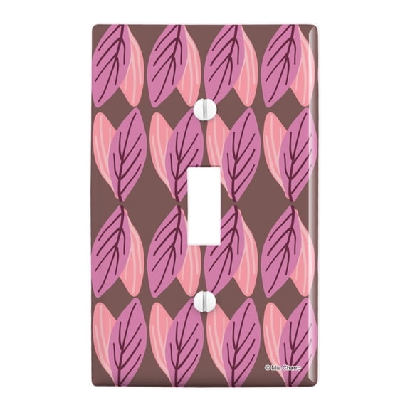 Haruna Leaves Pattern Plastic Wall Decor Toggle Light Switch Plate Cover