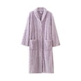 thumbnail image 4 of Lixiuxyad Fleece Bathrobe Long Kimono Robe With Collar And Button Closure For Home Loungewear Womens Pajama Sets M, 4 of 4