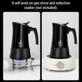 thumbnail image 3 of ALOCS ALOCS KW-K31 450ml Pot Moka en Acier Inoxydable Blanc, Design Compact pour une Infusion Parfaite d'Espresso, 3 of 6