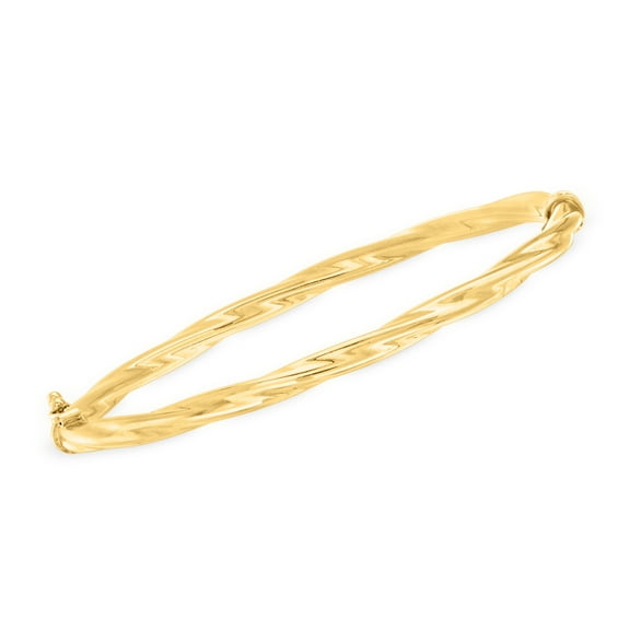 Ross-Simons Italian 14kt Yellow Gold Oval Twisted Bangle Bracelet, Women's, Adult
