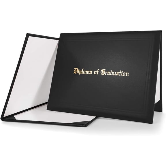 PUMIER Diploma Cover for 8.5x11 Certificate Holder - Imprinted Leatherette, Foam Padded Ultimate Protection, Elegant Graduation Souvenir