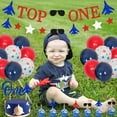 thumbnail image 5 of Fighter Jet Themed First Birthday Party Decorations Aircraft Top One 1st Birthday Banner Cake Topper Red and Blue Latex Balloons Set for Boys Airplane 1st Birthday Supplies, 5 of 7