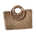 thumbnail image 1 of Moda mujer bolso tejido tejido bohemio Casual Tote señora paja bolso hombro Zulema Bolsa de paja, 1 of 8