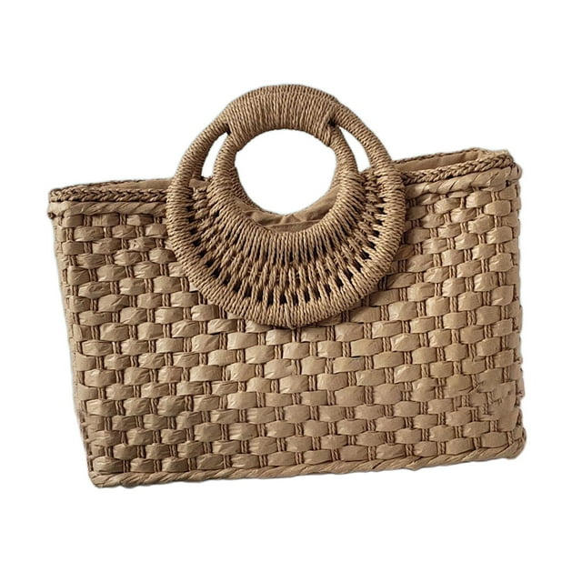 Moda mujer bolso tejido tejido bohemio Casual Tote señora paja bolso hombro Zulema Bolsa de paja