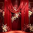 thumbnail image 5 of Wedding Arch Draping Fabric Sheer Curtain Drapes | 30" x 19.6 ft Long Backdrop Curtains for Wedding Anniversary Party, Summer Outdoor Events Drapery, Photo Backgrounds - Red, 5 of 6