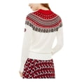 thumbnail image 2 of TOMMY HILFIGER Womens Red Printed Long Sleeve Turtle Neck Sweater Size: L, 2 of 4