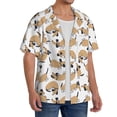 thumbnail image 2 of Goofa Dachshund Dog Puppy Printed Men's Casual Short-sleeved Shirt,Lightweight Breathable Button-down,Summer Casual men's top,Versatile Fashion shirt-4X-Large, 2 of 7