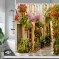 thumbnail image 4 of Vintage Italian Town Street Landscape Shower Curtains Natural Flowers Vine Plant Garden Wall Hanging Home Bathroom Curtain Decor, 4 of 7
