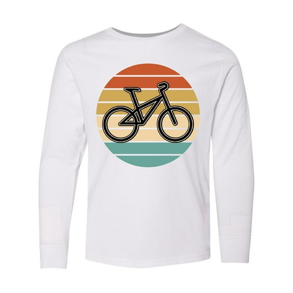 Inktastic Bicycle Vintage Cyclist Sunset Long Sleeve Youth T-Shirt