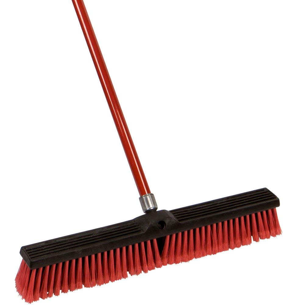 Large 24'' MultiSurface Push Broom with 49'' Alloy Handle