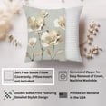 thumbnail image 2 of Ethan Taylor Floral Throw Pillow Soft Cushion Cover 'Flowers I Flowers Modern' Classic Pattern Decorative Square Accent Pillow Case, 16x16 Inches, Gray, Beige, 2 of 5