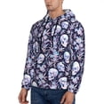 thumbnail image 3 of Fotbe Men's Hoodie with Skull flower crystal Pattern - Kangaroo Pocket Pullover Hooded Sweatshirt, Perfect for Daily Wear, Travel, and Home-3X-Large, 3 of 7